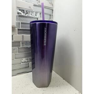 Starbucks 2023 Winter Lilac Silver Ombre Angles Geometric 24 oz Tumbler NEW